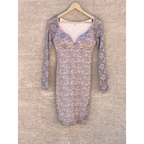Honey and Rosie Dresses & Skirts - Honey and Rosie Long sleeved Sparkly lace Mini Dress - XS